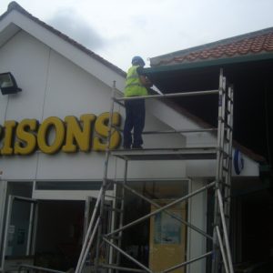 Pigeon Netting being installed